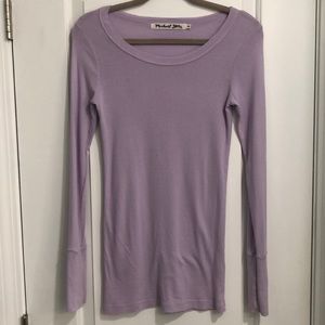 Michael Stars Legacy Supima Tee with Raw Edge Neckline